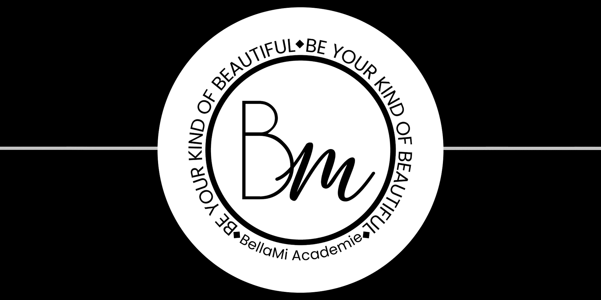 Logo of "BM" with the motto "Be Your Kind of Beautiful" in a circular design.